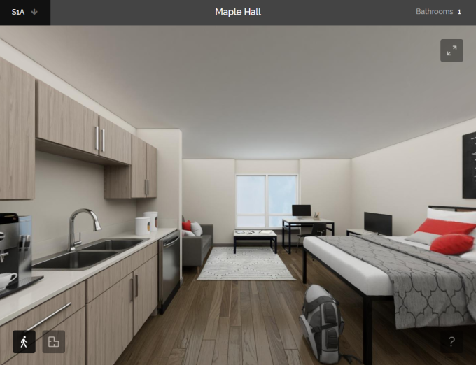Screenshot of a 3D tour of Maple Hall